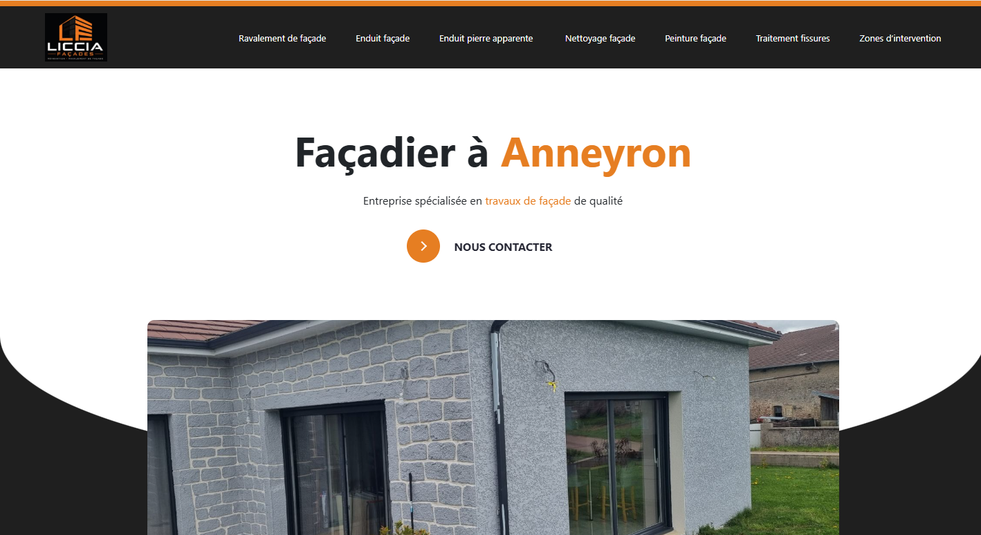 Liccia Façade exemple site internet professionnel